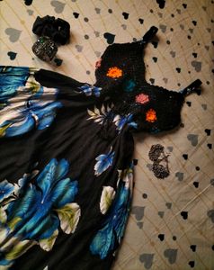 Boho Floral Crochet Sundress 🪻