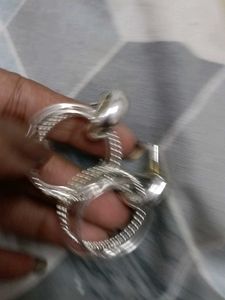 Silver Circle Drop Earrings