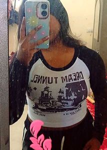 Black &amp; white long sleeve Graphic Tee