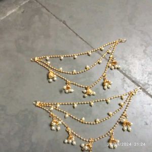 Pearl Drop Earrings Chain ✨️