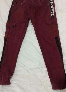 Men&#39;s Cargo Pants, Maroon Colour