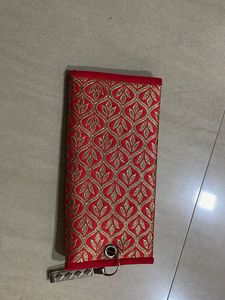Red & Gold Embroidered Wallet