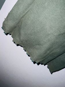 Green Ribbed Zipper Tee