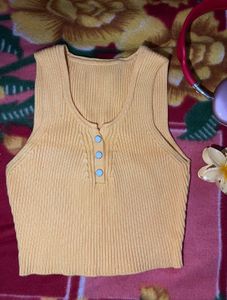 Cute Yellow Crop Tank Top