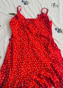 Red Heart Print Dress