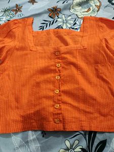 Orange Striped Blouse