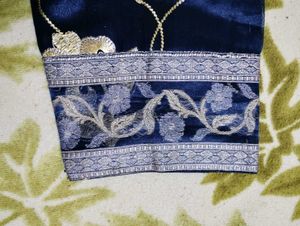 Organza Fabric Lehnga Choli Navy Blue 💙