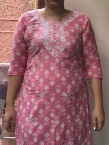 Pink Cotton Kurta