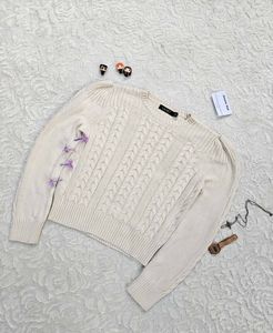 Cream Cable Knit Sweater