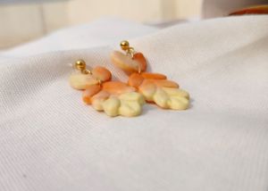 Orange Leaf Earrings Handmade