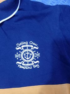 Stylish Navy Blue and mustard Polo T-shirt