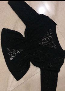Vintage Black Knit Cardigan