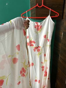 Long Anarkali Too With A Beautiful Duppatta