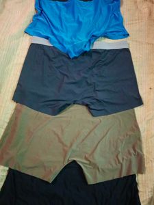 Mens Ice Silk Seamless Boxer Briefs - 4 Pc