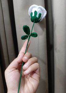 Handmade Crochet White Rose