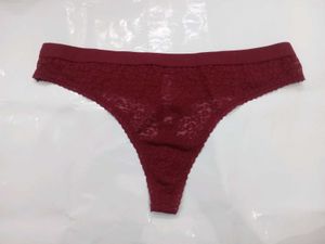 Victoria&#39;s Secret Burgundy Lace Thong