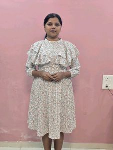 Floral Ruffle Detail Midi Dress