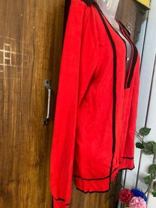 Red Long Woollen Top