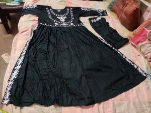 Elegant Black Embroidered Anarkali Suit