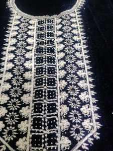 Embroidered Velvet Suit Set
