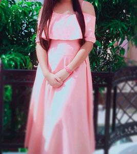 Pink Off-Shoulder Maxi Dress
