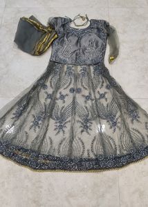 Charcoal Peplum Lehenga Suit