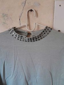 Studded Neck Top