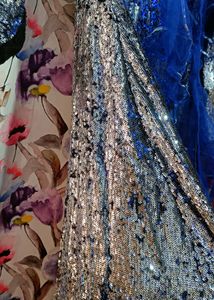 💙🤍Fish Cut Heavy Sequence Work Gown
