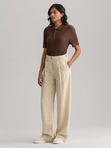 Beige Straight Leg Pants