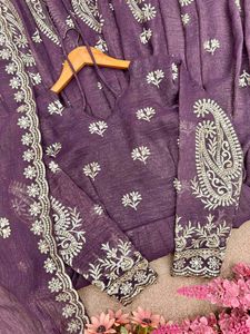 Designer Crunchy Silk Gown💜