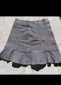 Black And White Check Skirt