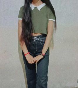 Olive Cropped Peter Pan Collar Top