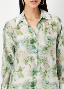 Price Drop ‼️max Polyester Green Floral Shirt