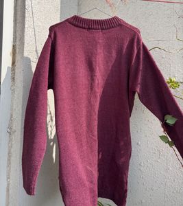Burgundy Cable Knit Cardigan