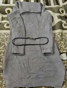 Winter Dress For Women With Waist Belt