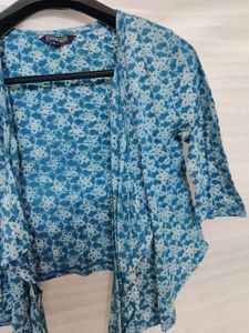 Sea Green Shrug High Low Front