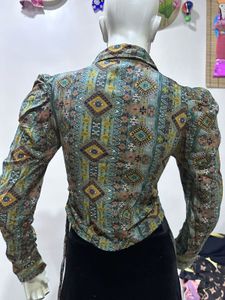 Patterned Long Sleeve Top