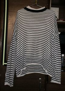 Striped Oversized Sweater with inner