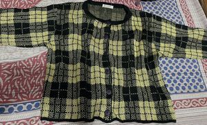 Plaid Knit Cardigan