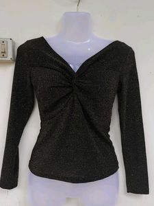 Sparkly Black Long Sleeve Top