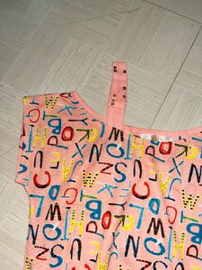 Pink Alphabet Print Top