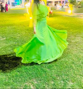 Green One-Shoulder Maxi Dress