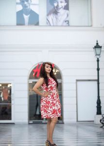 A Cute Red &amp; White Short Dress From Latin Quarter