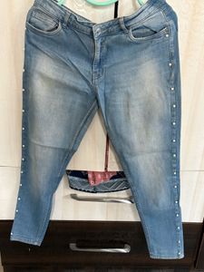 Light Blue Embellished Jeans