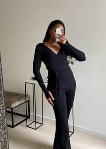Forever 21 Black Solid Tie Top