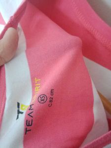 Pink &amp; White NY Striped Crop Top