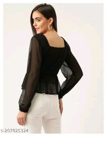 Chic Black Sheer Top