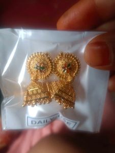 Gold Jhumka Earrings