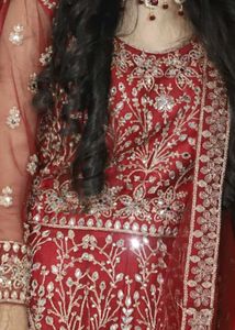 Red Embroidered Salwar Kameez