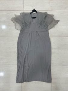 ✨Slay the Night! Slate Grey Ruffle Sheath Dress 🥂